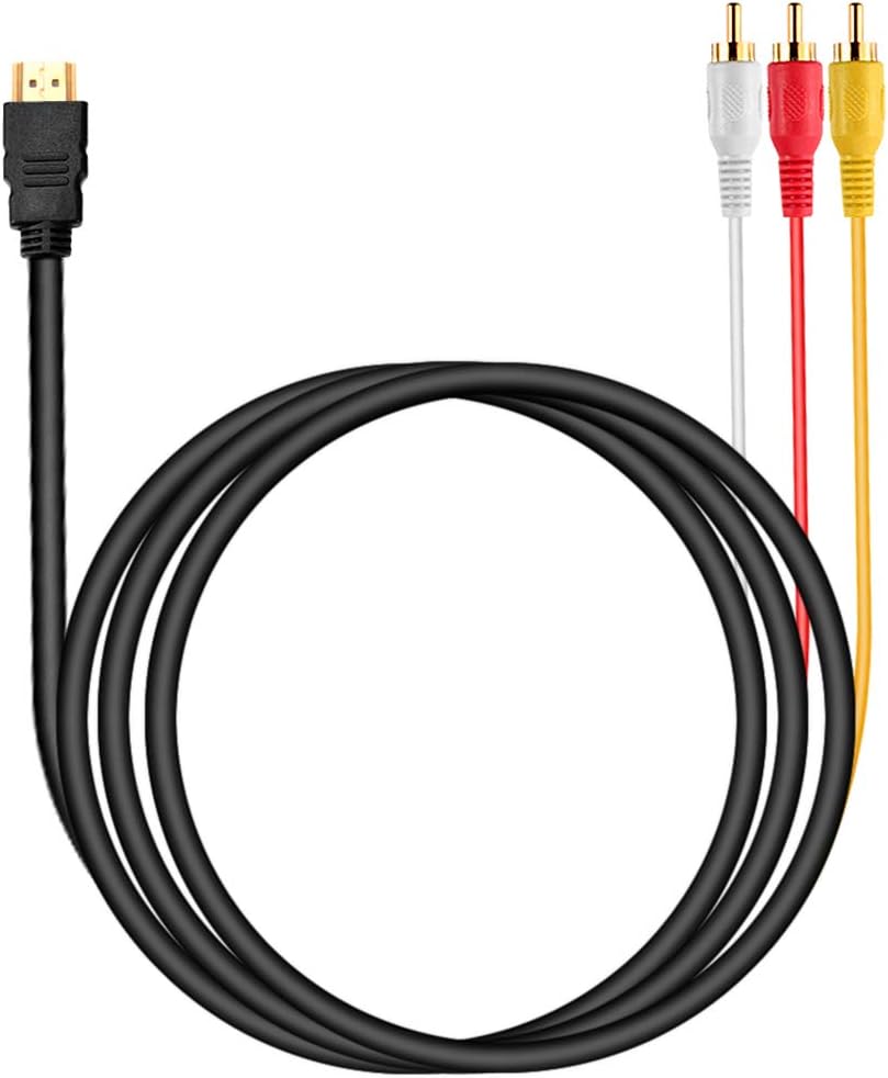 HDMI to RCA Converter, HDMI to AV Adapter HDMI Male to 3-RCA Video Audio AV Component Cable for HDTV 5ft/1.5m