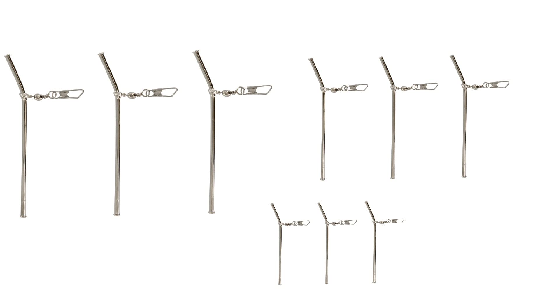 Set (6-9 pieces) Jenzi Anti Tangle Boom with Carabiner, Swivel Anti Tangle Boom Curved Stable Chrome Silver Metal 7 cm, 10 cm or 20 cm, Carp Feeder + Free Petri Sticker (Mix 7 cm, 10 cm, 20 cm)