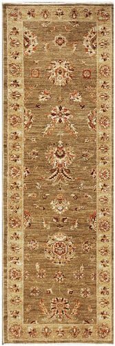 Brown 3' x 8' Peshawar Rug Hand Knotted Oriental Rug