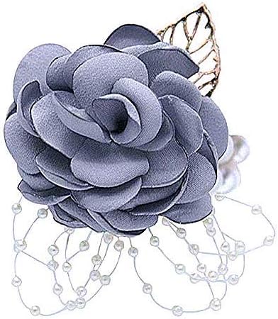 TREESTAR Wedding Wrist Artificial Flower Corsages for Bride Bridesmaids Cloth Hand Flower for Hat Hair Headpiece