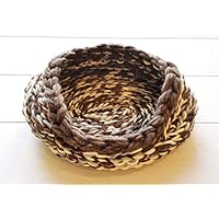 Cama para gatos Melange Cama gruesa de lana para mascotas Cama gruesa de punto marrón para gatos Suministros para mascotas Muebles para mascotas