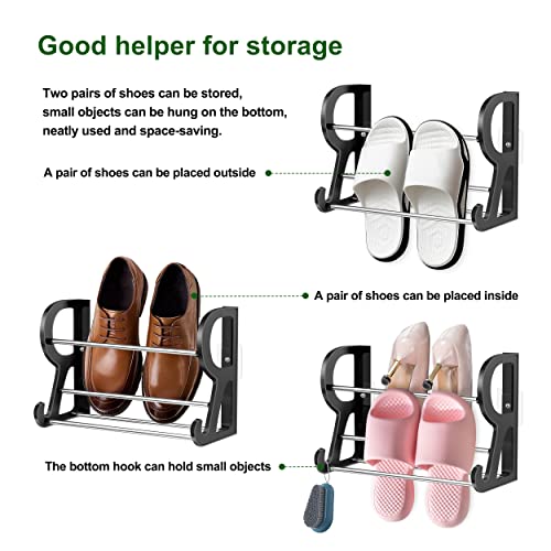 Wall Mounted Shoe Rack for Entryway Small Metal Space Saving