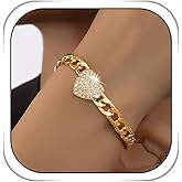 Dmaiy Gold Bracelets for Women Baroque Pearl Bracelet Vintage Heart Bracelets Adjustable Bangle for Holiday Prom Party