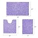 HOMEIDEAS [Upgraded] 3 Pieces Bathroom Rugs Set Lavender, Luxury Soft Chenille Bath Mats Set, Absorbent Shaggy Bath Rugs & Slip Resistant Plush Carpets Mats for Tub, Shower, Bathroom