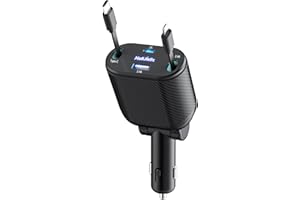 MAGJIEYX 4-in-1 Retractable Car Charger Max 62W for Fast Charging iPhone 15/14/13/12Pro Max Plus,iPad,AirPods, Galaxy,Google,