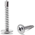 JEGONFRI (150pcs) #8 x 1" 410 Stainless Steel Self Tapping Screws for Metal Plastic & Wood, Phillips Drive Modified Truss Head, High Strength Sheet Metal Screws (#8 × 1")