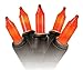 Northlight Mini Halloween or Christmas Lights with Black Wire, Orange, Set of 100