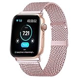 HILIMNY Compatible for Apple Watch Band 38mm 40mm, Stainless Steel Mesh Sport Wristband Loop with Adjustable Magnet Clasp for iWatch Series 1, 2, 3, 4, 5, Rose Gold