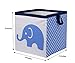 Bacati - Small Storage Tote Elephants Blue/Grey 10 x 10 x 10 inches