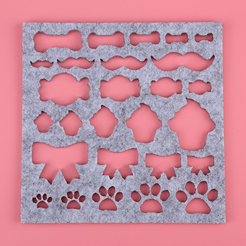 7Pcs/Set DIY Needle Felting Applique Mold Felt Template Beginner Craft Tool,Lovely Patterns-Tree, Cloud, Bone, Butterfly, Flower, Squirrel