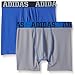 adidas Youth Kids-Boy's Sport Performance Climalite® Boxer Brief Underwear (2-Pack), Grey/Bold Blue Bold Blue/Black, LARGE
