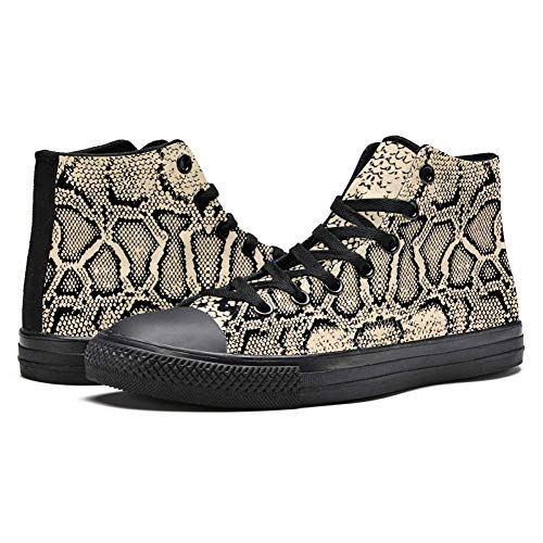 51rmlGYH9GL LORVIES - Zapatillas deportivas de tela para hombre, diseño de textura de serpiente, color negro LORVIES - Zapatillas deportivas de tela para hombre, diseño de textura de serpiente, color negro - Imagen 8