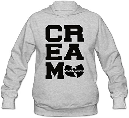 Duola Funny Wu Tang 636 Women's Long Sleeve Hooded Sweatshirt L Ash