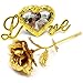 JOYIN Valentines Day Gift Bundle Set with LED Decor, 2 Valentine Mugs, Heart Shape Key Chain, Fabric Rose, Mini Bear, Gold Foil Rose, Love Letter, Photo Frames, Gift Bag, Red Tissue Paper