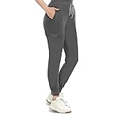 Eipnare Women's Medical Scrub Pants, Soft Stretch Yoga Jogger with Elastic Drawstring Waistband
