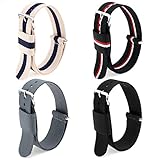 4pc 22mm Nato Ss Nylon strap Black ,smoke grey ,black/white/red,blue/coffee Replacement Watch Band
