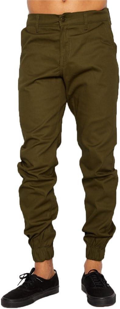 Heft Signature Mens Joggers Twill Pants Urban Brand Made In USA (40, Olive)