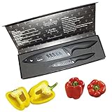 Professional Ceramic Chef Knife Set - Best Black Knives Mirror-Finish Sheaths Gift Box