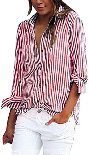Long Sleeve Tops Womens, TOPUNDER Sexy Stripe Blouse Long Sleeve Shirt Loose Shirts Tops