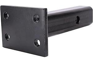 ANGCOSY 1-Position Pintle Hook Mount for 2" Hitch Receiver, 20,000 lbs, 9-Inch Length, Black
