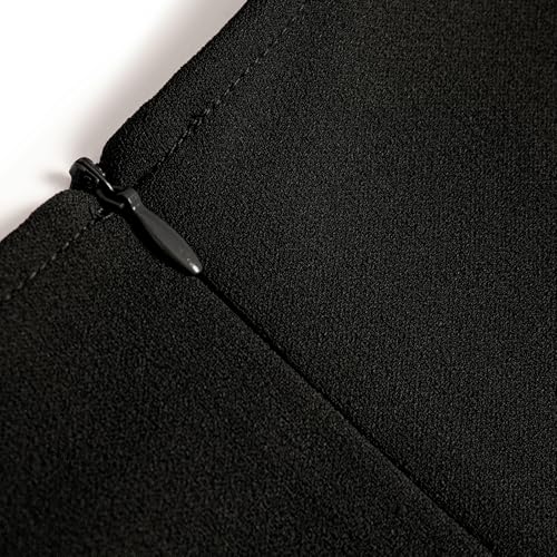 COOAN Women's Black Long Formal Dresses, Cocktail Dresses, Wedding Guest Dresses, Ruffle Division, Elegant V Neck, Party Dresses