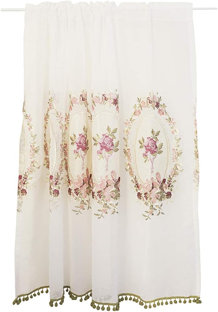 Amazon.de: XYDDP Rose/Drucke/halber Vorhang, Schrankvorhang