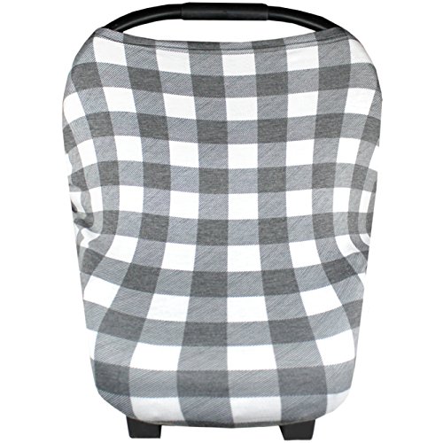 Baby Car Seat Cover Canopy and Nursing Cover Multi-Use Stretchy 5 in 1 Gift 