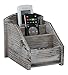 Superbpag Remote Control Organizer 3 Slot Rustic Wood Office/Home Desk Organizer Caddy