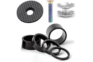 CYCEARTH Bike 3K Carbon Fiber Headset Spacer Kit 3 5 10 15 20mm+ Headset Top Cap + Star Nut + Titanium Bolt Fits 1-1/8 Inch 2