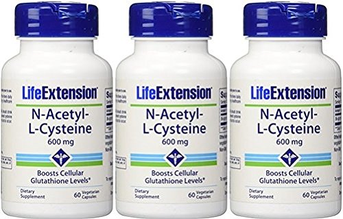Life Extension N-Acetyl Cysteine 600 Mg, 60 vegetarian caps x 3