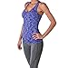 Riverberry Womens Actives Racerback Yoga Workout Exercise Top with Built-in Shelf Bra, Blue, Medium/Large