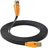 Smolink Cat 8 Ethernet Cable 50 ft, Flat Ethernet Cable Faster Than Cat7/Cat6/Cat 6e/Cat5 High Speed Cable up to 40Gbps 2000Mhz Internet Cable Compatitable for Router Modem Gaming Laptop Xbox