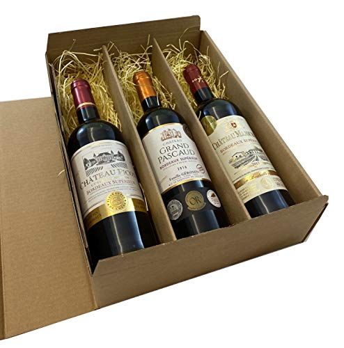 Geschenkset Bordeaux | 3 hochwertige französische Rotweine aus Bordeaux mit Goldmedaillen-Prämierung trocken – Bild 3
