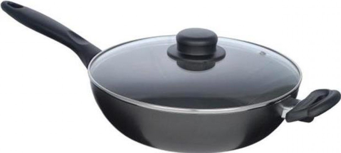 Bronze Collection Non Stick Frying Pan & Glass Lid, Multicolour, 28cm AFS026