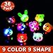 Mikulala Party Favors For Kids LED Jelly Light Up Rings Toys Bulk Glow In The Dark Party Supplies with 100 Glow Stars & 36 Bumpy Rings (9 Color 9 Shape)