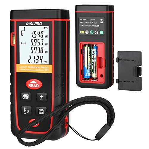 Laser Distance Meter, RISEPRO Digital Laser Rangefinder 80 Meters 262 feet Mini Handheld Area Volume Measure Diastimeter