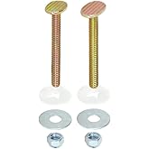 EZ-FLO 1/4 Inch x 3-1/2 Inch Closet Bolt Set, Brass-Plated, 40025