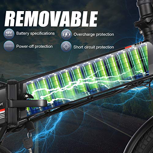 Speedrid Folding Electric Bike Ebike, 20'' Electric Commuter Bicycle