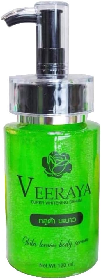 SET VEERAYA SUPER WHITENING SERUM 120 ML. + VIT C BODY SERUM GLUTA LEMON BODY LOTION GLUTATHIONE SERUM BRIGHTENING AURA SKIN CARE[GET FREE TOMATO FACIAL MASK]