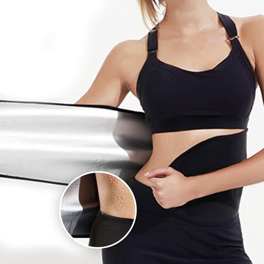 INSTINNCT Waist Trimmer Belt Accelerates Fat Burning & Weight Loss, Sauna Effect Premium Sweat Belt with Portable Phone Pocket for Men & Women