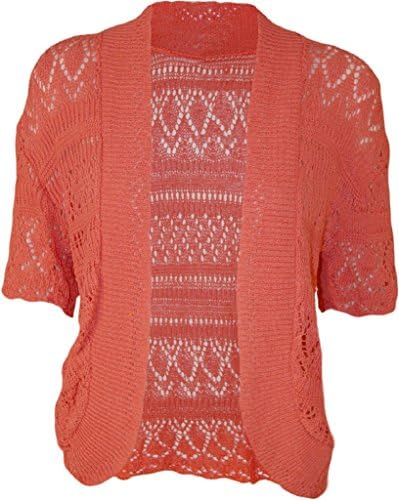 RM Fashions Women's Plus Size Knitted Bolero Crochet Cardigan Shrug (SM-4XL)