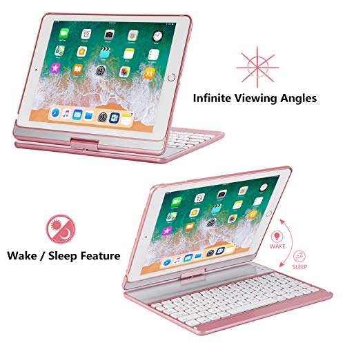 4 Keyboard+Compatible+Backlit+Wireless+Greenlaw+Rosegold