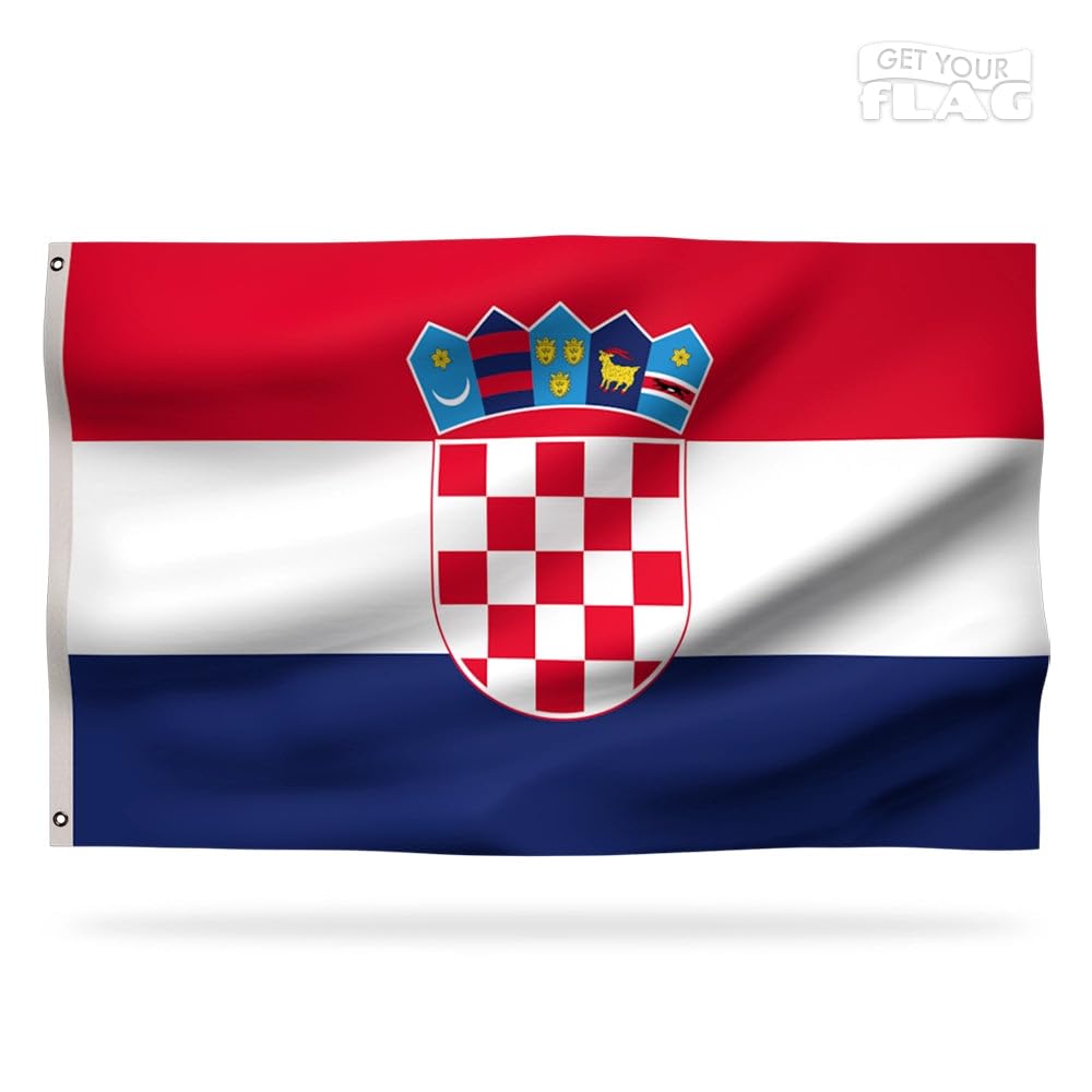 Premium Croatia Flag 150x90cm - Very Resistant and Excellent Quality Croatian flag with 2 metal eyelets - Be proud of your colors ! — image 1