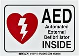Brady 102714 3-1/2" Width x 5" Height B-302 Polyester, Red and Black on White AED Label, Legend "AED Automated External Defibrillator"