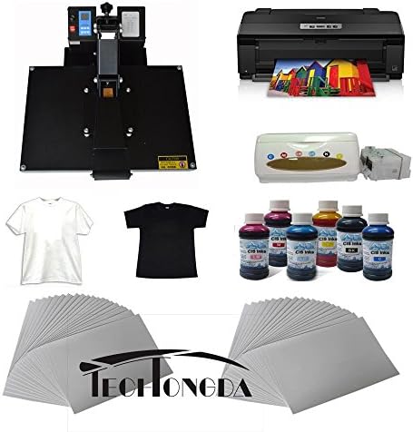 16"X24" Flat Heat Press A3 Epson Printer Paper Ink CISS Start-up KIT T-shirts