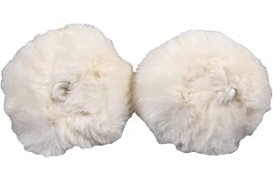 MDXONE Soft Pompoms with Elastics (pair) to attach on our MDXONE Balaclava with buttons (sold separately) (White)