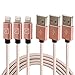 Aonsen 3Pack 10FT Charging Cable Cord Nylon Braided 8 Pin to USB Lightning Cable Charger Cord for iPhone 7/SE/5/5s/6/6s/6 Plus,iPad Air/Mini,iPod,Compatible with iOS10(Rose-Gold)