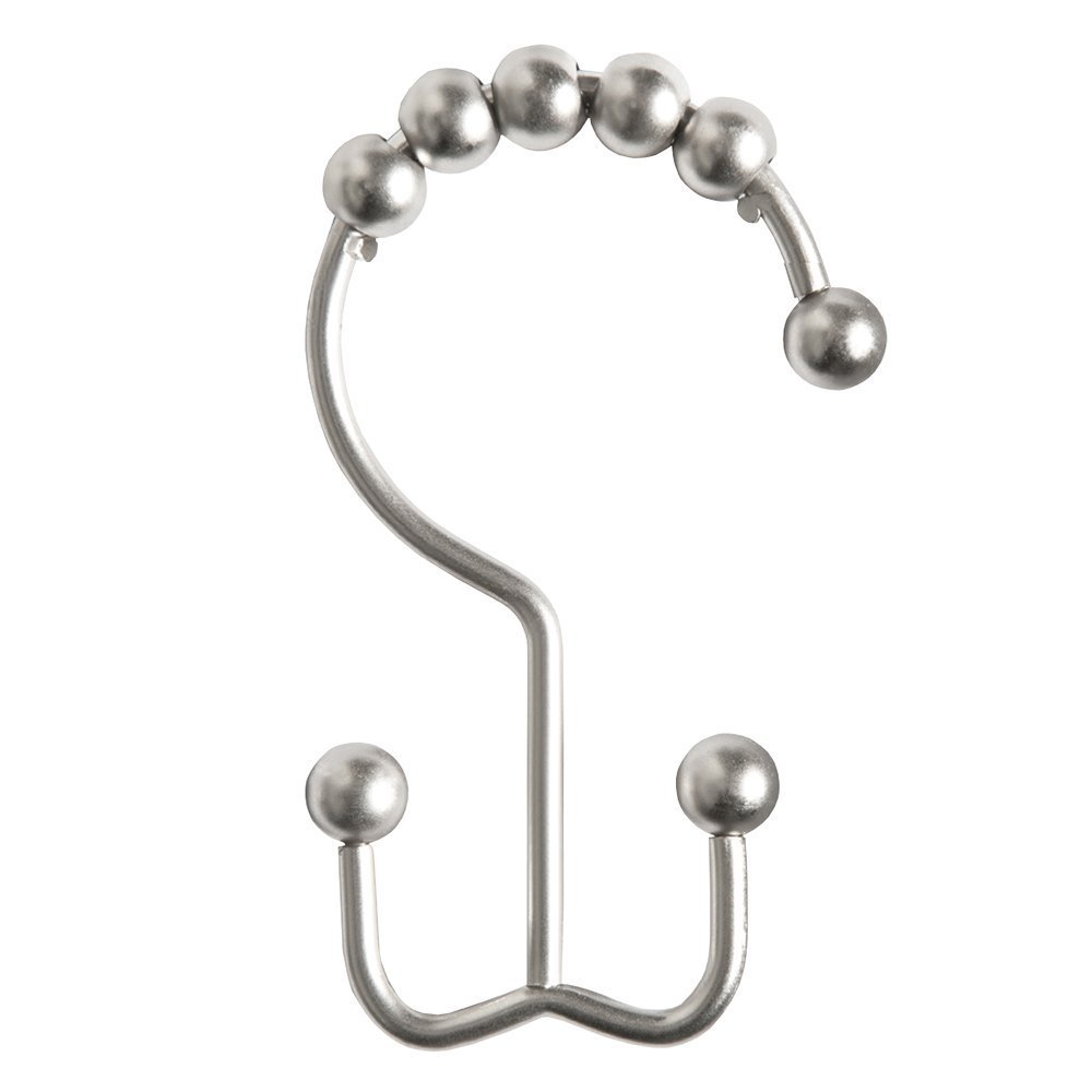 BlueSnail Metal Double Glide Shower Ring, Brushed Nickel, Set of 12 eBay