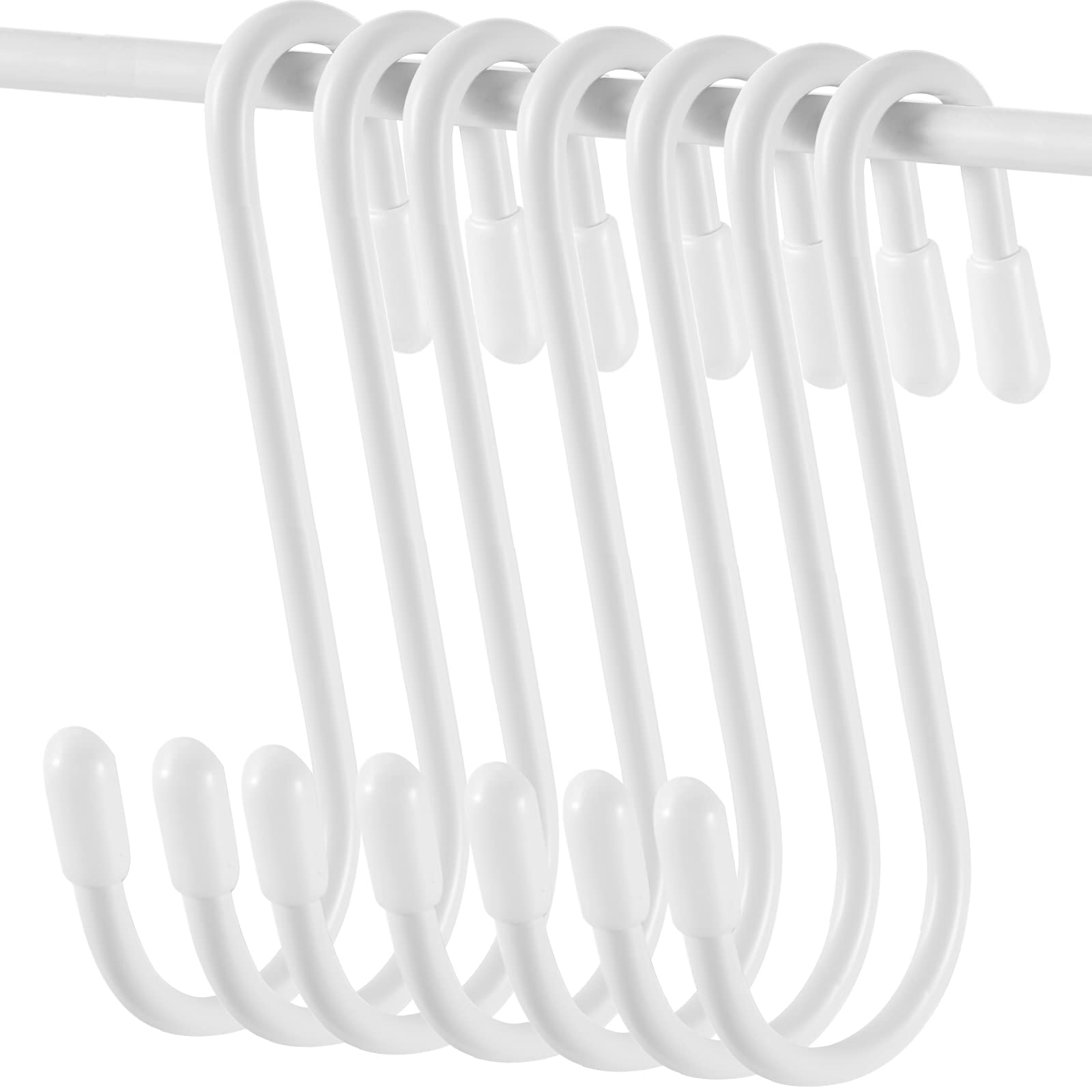 Hotop 36 Pcs White S Hooks for Hanging 3.15 Inch Heavy Duty S Shaped Hook Rack Metal Non Slip Hanger for Christmas Tree Stocking Kitchen Pot Utensils Closet Wire Bathroom Bedroom Pan Bag Towel Plant — image 1