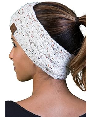 Funky Junque’s C.C Confetti Cable Knit Fuzzy Lined Head Wrap Headband Ear Warmer
